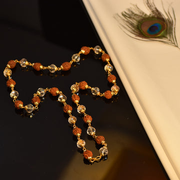 Golden Glow – Rudraksha & Crystal Jaap Mala