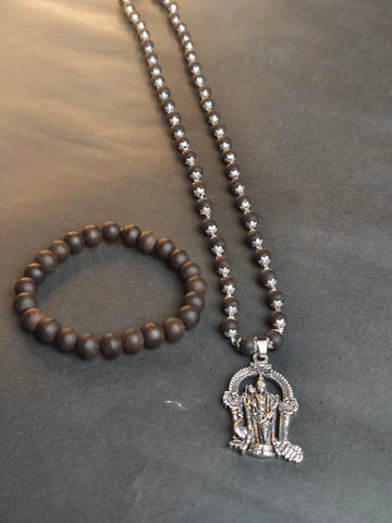 Murugan's Karungali Blessings – Karungali Mala with Lord Murugan Locket + Karungali Malai Black Ebony Mala