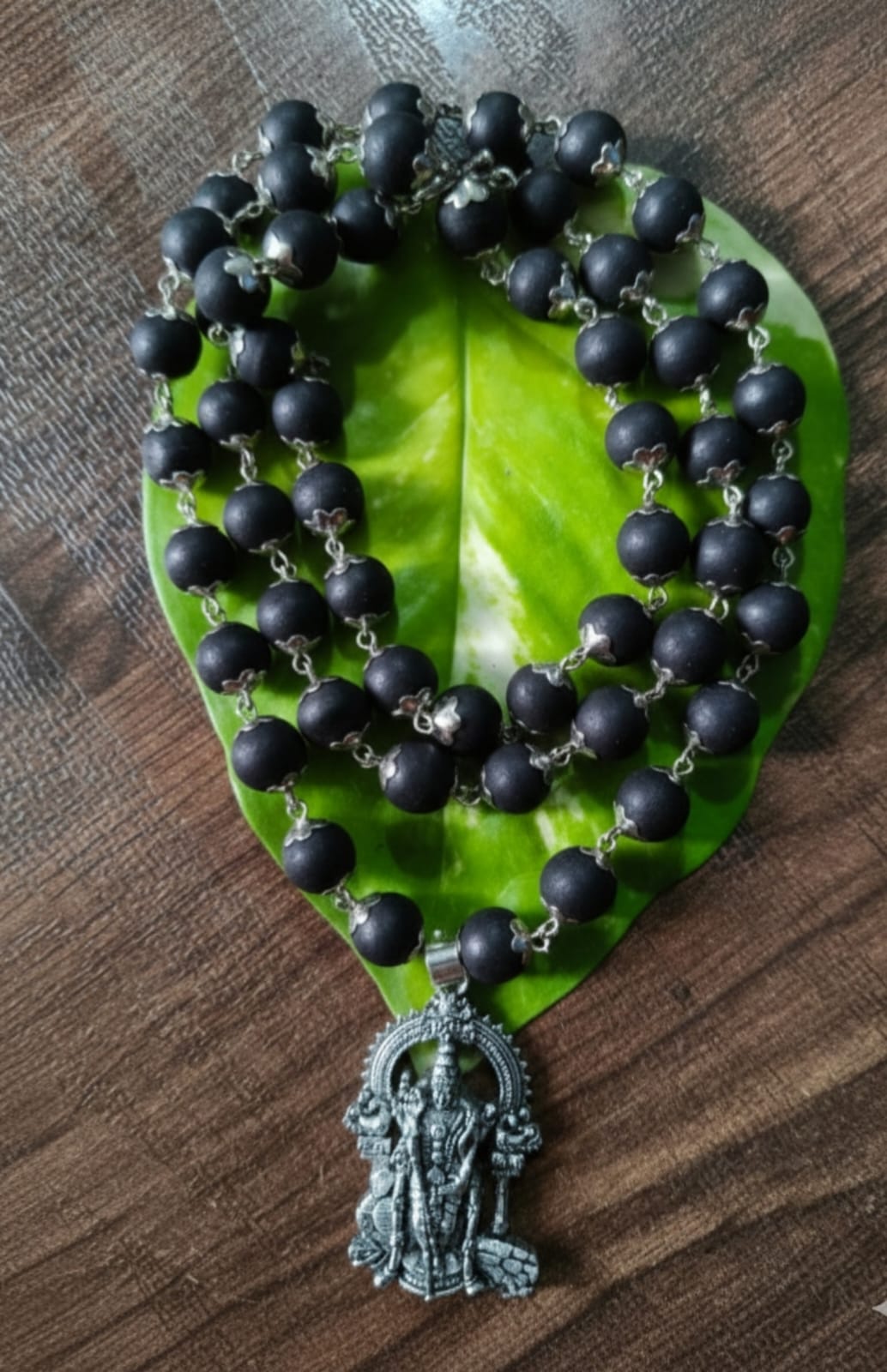 🔱 Karungali Mala with Murugan Locket — Black Ebony