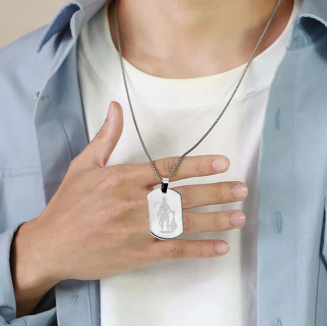 Combo Offer– Hanuman Chalisa Gada + Silver Pendant with Chain Micro-Carved Design